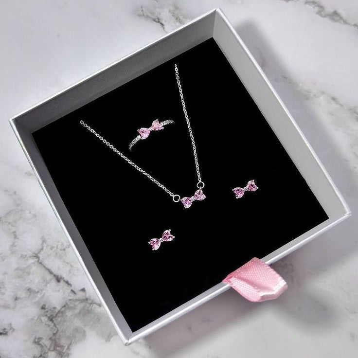 Parure noeud + Packaging Fleur