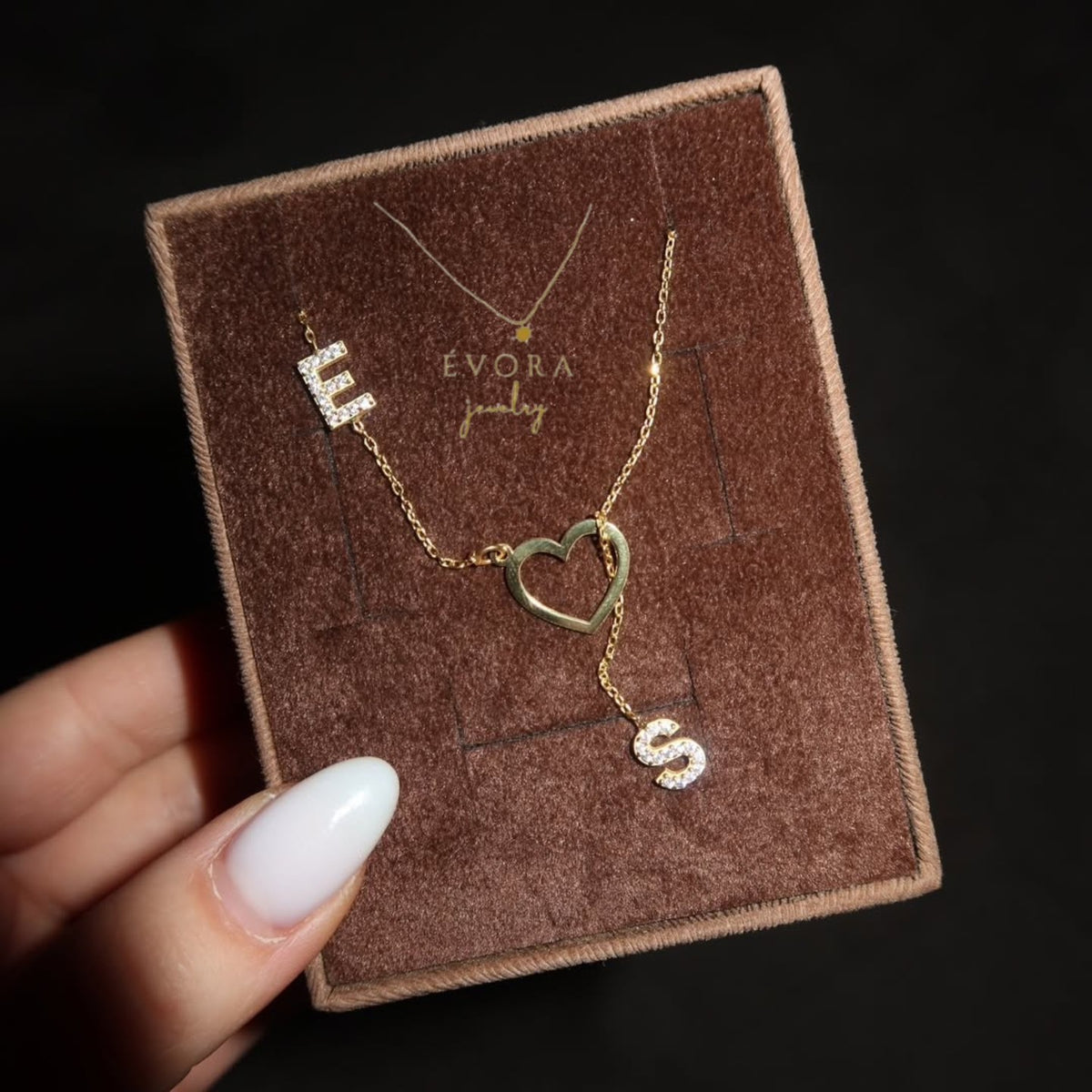 Collier Coeur Deux Lettres