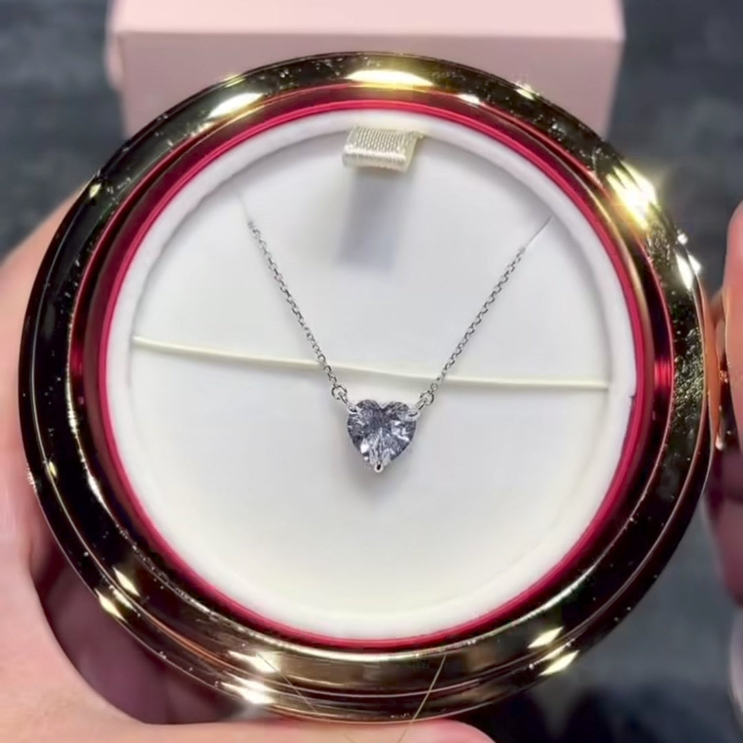 Collier Coeur + Box Eternel Flower