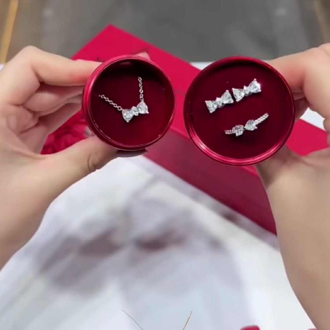 Parure noeud + Packaging Fleur